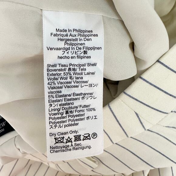 J.Crew Collection Portia Pant Ivory Pinstripe Italian Wool Classic US 00 NWT - Picture 14 of 15